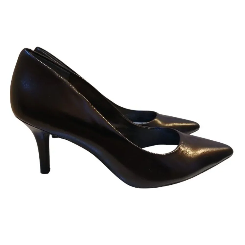 ALFANI Step N' Flex Pointed Toe Elegant Black Leather High Heel Pumps 7.5M -EUC - Picture 5 of 15